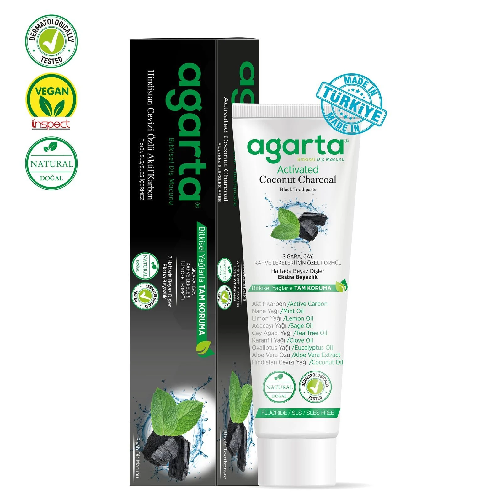 Doğal Hindistan Cevizi Özlü Aktif Karbon Diş Macunu 100 ml