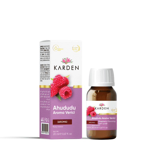 Karden Ahududu Aroma Verici, 20 ML hacminde doğal ahududu aroması sunuyor.